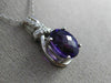 ESTATE 2.39CT DIAMOND & AAA AMETHYST 14K WHITE GOLD 3D OVAL BOW FLOATING PENDANT