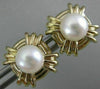 ESTATE AAA SOUTH SEA PEARL 14KT YELLOW GOLD 3D ROUND SQUARE STUD EARRINGS #26241