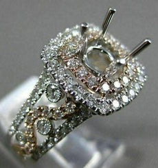 ESTATE LARGE .92CT DIAMOND 14KT WHITE & ROSE GOLD 3D SEMI MOUNT ENGAGEMENT RING
