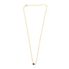 .92CT DIAMOND & AAA RUBY 14K YELLOW GOLD 3D ROUND DOUBLE SOLITAIRE LOVE NECKLACE