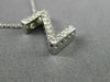.24CT ROUND DIAMOND 14KT WHITE GOLD 3D CLASSIC INITIAL FLOATING PENDANT #18474