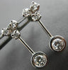 ANTIQUE .64CT DIAMOND 18KT WHITE GOLD CLASSIC SOLITAIRE HANGING EARRINGS #11366