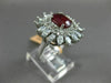 ESTATE LARGE 4.35CT DIAMOND & AAA RUBY 18KT WHITE GOLD ENGAGEMENT COCKTAIL RING