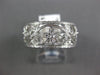 ANTIQUE .42CT DIAMOND 14KT WHITE GOLD 3D FLOWER FILIGREE ETERNITY RING #22243