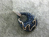 ESTATE 2.51CT DIAMOND & SAPPHIRE 18KT WHITE & BLACK GOLD TEAR DROP SWIRL PENDANT