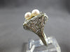 ANTIQUE .25CT OLD MINE DIAMOND & AAA SOUTH SEA PEARL 14KT WHITE GOLD RING #28167