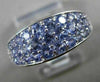 ESTATE WIDE 1.50CT AAA TANZANITE 14KT WHITE GOLD 3D THREE ROW PAVE FILIGREE RING