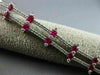 ESTATE WIDE 4.92CT DIAMOND RUBY 18KT WHITE GOLD MULTI ROW ETOILE TENNIS BRACELET