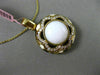 ESTATE LARGE .55CT DIAMOND & WHITE AGATE 14KT YELLOW GOLD FLOWER ENAMEL PENDANT