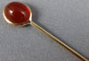 ANTIQUE AAA RED CABOCHON AGATE 14KT YELLOW GOLD 3D CLASSIC LAPEL PIN #26532