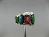 ESTATE LARGE 5.15CT DIAMOND & MULTI COLOR TOURMALINE 14K WHITE GOLD JOURNEY RING