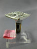 WIDE .68CT DIAMOND 18KT WHITE GOLD 3D ROUND & PRINCESS SQUARE OPEN FILIGREE RING
