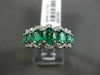 ESTATE 1.84CT DIAMOND & EMERALD 18KT WHITE GOLD 3D HALO WEDDING ANNIVERSARY RING
