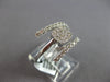 .59CT DIAMOND 14KT WHITE GOLD 3D ROUND CLUSTER SQUARE 3 ROW CRISS CROSS FUN RING