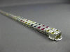 ESTATE WIDE 10.28CT DIAMOND & MULTI COLOR SAPPHIRE 14K WHITE GOLD LONG BRACELET