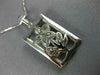 ANTIQUE .43CT DIAMOND 18KT WHITE GOLD RECTANGULAR FILIGREE FLOWER PENDANT 11364