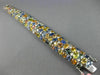 ESTATE MASSIVE 68.77CT DIAMOND & MULTI COLOR SAPPHIRE 18K WHITE GOLD 3D BRACELET