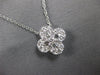 1.14CT DIAMOND 18KT WHITE GOLD 3D ROUND & BAGUETTE 4 LEAF CLOVER LOVE NECKLACE