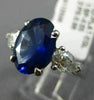 ESTATE LARGE EGL 5.03CT DIAMOND & AAA SAPPHIRE PLATINUM 3 STONE ENGAGEMENT RING