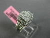 ESTATE 1.04CT ROUND & BAGUETTE DIAMOND 18KT WHITE GOLD CLUSTER SQUARE HALO RING
