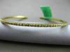 ESTATE .62CT DIAMOND 18KT YELLOW GOLD 3D CLASSIC 2mm FLEXIBLE BANGLE BRACELET