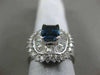 ESTATE LARGE 3.54CT DIAMOND EXTRA FACET SAPPHIRE 18KT WHITE GOLD ENGAGEMENT RING