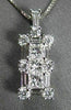 ESTATE 1.15CT MULTIPLE CUT DIAMOND 18KT WHITE GOLD RECTANGULAR FLOATING PENDANT