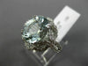 LARGE 4.05CT DIAMOND & AAA OVAL AQUAMARINE 14K WHITE GOLD FLOWER ENGAGEMENT RING