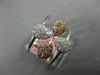 LARGE .41CT WHITE & PINK DIAMOND 18KT TRI COLOR GOLD MULTI ROW FLOWER FUN RING
