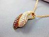 1.36CT WHITE & ORANGE DIAMOND 18KT ROSE GOLD 3D MULTI ROW PAVE WAVE FUN PENDANT