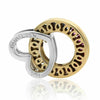 ESTATE .63CT DIAMOND & AAA MULTI COLOR SAPPHIRE 14KT 2 TONE GOLD HEART PENDANT