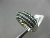 ESTATE WIDE 2.52CT WHITE BLUE DIAMOND 14KT WHITE GOLD MULTI ROW ANNIVERSARY RING