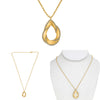 .22CT DIAMOND 14K YELLOW GOLD 3D OPEN TEAR DROP ADJUSTABLE LOVE FLOATING PENDANT