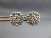ESTATE LARGE 1.57CT ROUND DIAMOND 14KT WHITE GOLD FLOWER CLUSTER EARRINGS #22436
