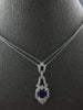 1.04CT DIAMOND & AAA AMETHYST 14KT WHITE GOLD 3D CUSHION & ROUND LARIAT NECKLACE