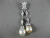 ESTATE .75CT DIAMOND & AAA SOUTH SEA PEARL 14KT WHITE GOLD LARIAT PENDANT #22110