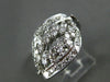 ANTIQUE WIDE .64CT ROUND OLD MINE DIAMOND 14KT WHITE GOLD OPEN FANCY RING #19541
