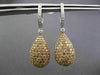 ESTATE LARGE 3.68CT FANCY DIAMOND 18K WHITE & ROSE GOLD PEAR SHAPE DROP EARRINGS