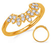 .26CT DIAMOND 14KT YELLOW GOLD 3D ROUND V SHAPE FLORAL WEDDING ANNIVERSARY RING
