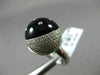 ESTATE WIDE 1.03CT DIAMOND & ONYX 14K WHITE GOLD 3D ROUND MOON & STAR LOVE RING