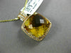 ESTATE LARGE 6.40CT DIAMOND & EXTRA FACET CITRINE 14K ROSE GOLD FLOATING PENDANT