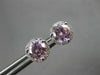 ESTATE 2.1CT DIAMOND & AAA PINK QUARTZ 14K WHITE GOLD HALO MARTINI STUD EARRINGS