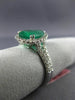 ESTATE 3.32CT DIAMOND & AAA EMERALD 18K WHITE GOLD 3D PEAR SHAPE ENGAGEMENT RING