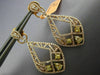 ESTATE LARGE 2.81CT WHITE & FANCY YELLOW DIAMOND 18K ROSE GOLD FILIGREE EARRINGS