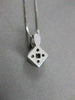 ESTATE .27CT SQUARE DIAMOND SOLITAIRE FILIGREE 14K WHITE GOLD PENDANT FVVS 10305