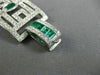ESTATE WIDE 15.75CT DIAMOND & AAA EMERALD 18KT WHITE GOLD SQUARE TENNIS BRACELET