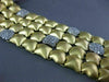 ESTATE MASSIVE 2.44CT DIAMOND 18KT 2 TONE GOLD MULTI ROW PAVE MATTE FUN BRACELET