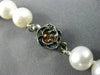 ESTATE 925 SILVER AAA SOUTH SEA PEARL 3D SINGLE STRAND FLOWER NECKLACE #25828