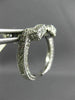 ANTIQUE .72CT DIAMOND 14KT WHITE GOLD 3D CLASSIC MOON SHAPE EARRINGS #21750