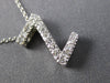 .24CT ROUND DIAMOND 14KT WHITE GOLD CLASSIC INITIAL FLOATING PENDANT #11310